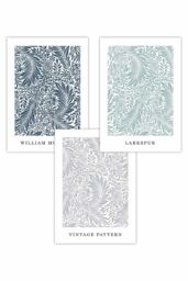ARTZE Set of 3 William Morris Vintage Larkspur Spring Colours Art Posters - Size: W59 cm x H84 cm - thumbnail 1