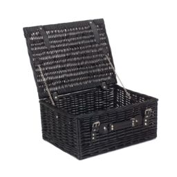 Red Hamper Wicker 40cm Empty Black Willow Picnic Basket