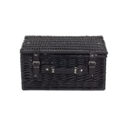 Red Hamper Wicker 40cm Empty Black Willow Picnic Basket - thumbnail 3