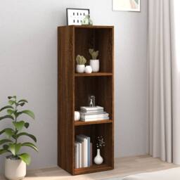 Berkfield Home Classic Book Cabinet/TV Cabinet Brown Oak 36x30x114 cm Engineered Wood - Size: 36 x 30 x 114 cm - thumbnail 2