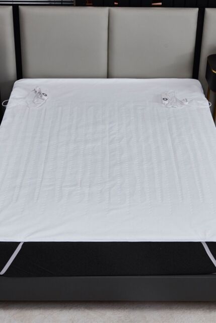 Ezysleep Premium Fleece Top Dual Control Heated Electric Blanket in White - Size: King - image 1