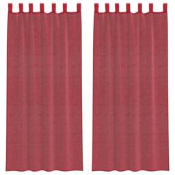 Berkfield Home Voile Curtains with Rod Pockets 2 pcs Wine Red - thumbnail 3