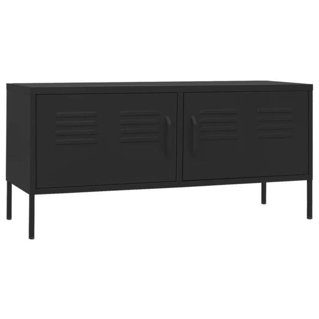 Berkfield Home TV Cabinet Black 105x35x50 cm Steel - Size: 105 x 35 x 50 cm - image 1