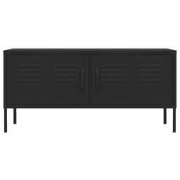 Berkfield Home TV Cabinet Black 105x35x50 cm Steel - Size: 105 x 35 x 50 cm - thumbnail 3