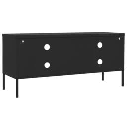 Berkfield Home TV Cabinet Black 105x35x50 cm Steel - Size: 105 x 35 x 50 cm - thumbnail 5