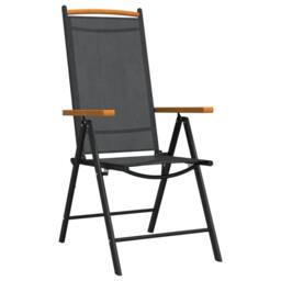Berkfield Home 7 Piece Garden Dining Set Black Aluminium - thumbnail 4