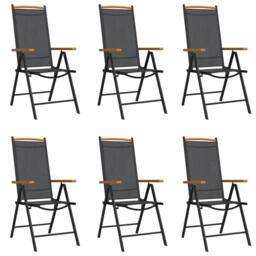 Berkfield Home 7 Piece Garden Dining Set Black Aluminium - thumbnail 3