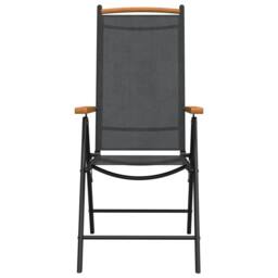 Berkfield Home 7 Piece Garden Dining Set Black Aluminium - thumbnail 5
