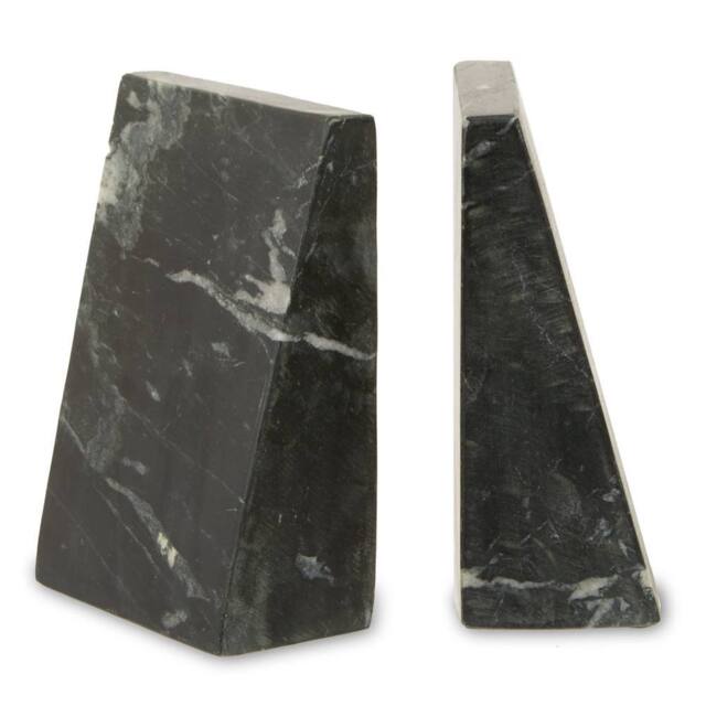 Orsina Marris Set Of 2 Marble Bookends in Black - image 1