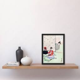 Artery8 Wrapping A Gift Beauties & Flowers Series Framed Wall Art Print Gekko in Green - Size: A4 - thumbnail 4