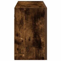 Berkfield Home Bathroom Wall Cabinet Smoked Oak 100x25x40 cm Engineered Wood in Brown - Size: 100 x 25 x 40 cm - thumbnail 6