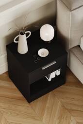 Home Discount Vida Designs Trega 1 Drawer Bedside Table Chest Space Saving Storage in Black - thumbnail 6