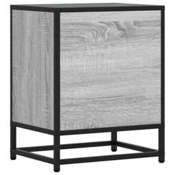 Berkfield Home Bedside Cabinet Grey Sonoma 40x31x50 cm Engineered Wood & Metal - Size: 40 x 31 x 50 cm - thumbnail 7