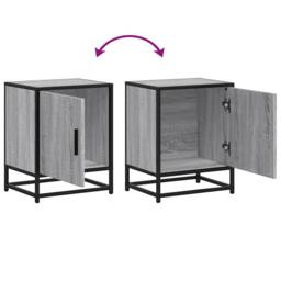 Berkfield Home Bedside Cabinet Grey Sonoma 40x31x50 cm Engineered Wood & Metal - Size: 40 x 31 x 50 cm - thumbnail 9