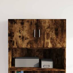 Berkfield Home Wall Cabinet Smoked Oak 80x42.5x40 cm Engineered Wood in Brown - thumbnail 1