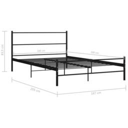 Berkfield Home Bed Frame Black Metal 160x200 cm - thumbnail 7