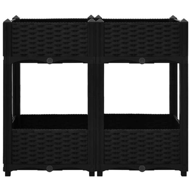 Berkfield Home Raised Bed 80x40x71 cm Polypropylene in Black - Size: 80 x 40 x 71 cm - image 1