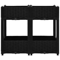 Berkfield Home Raised Bed 80x40x71 cm Polypropylene in Black - Size: 80 x 40 x 71 cm - thumbnail 1