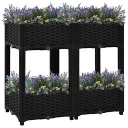 Berkfield Home Raised Bed 80x40x71 cm Polypropylene in Black - Size: 80 x 40 x 71 cm - thumbnail 2