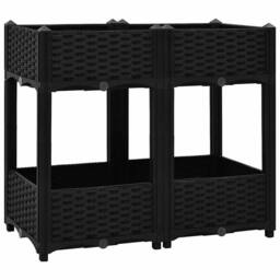 Berkfield Home Raised Bed 80x40x71 cm Polypropylene in Black - Size: 80 x 40 x 71 cm - thumbnail 3
