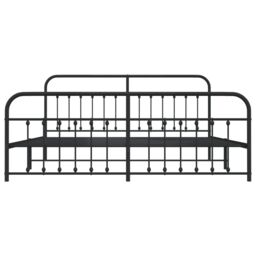 Berkfield Home Metal Bed Frame with Headboard & Footboard Black 193x203 cm - thumbnail 6