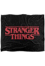 Stranger Things Logo Officially Licensed Silky Touch Super Soft Throw Blanket 152 x 127 cm in White - thumbnail 1