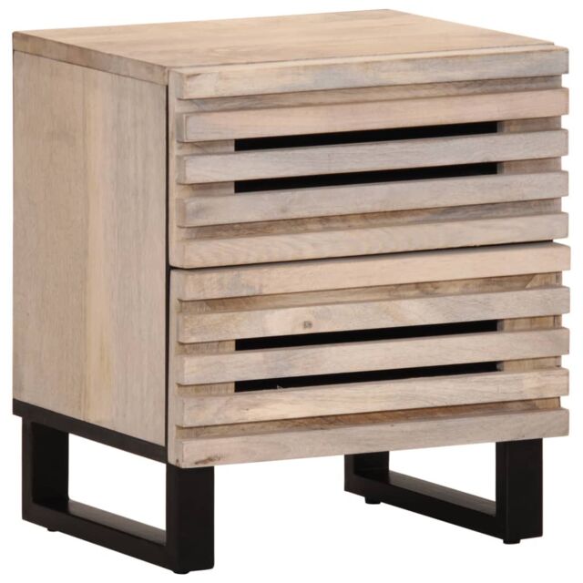 Berkfield Home Bedside Cabinet 40x33x46 cm Solid Wood Bleached Mango in Brown - Size: 40 x 33 x 46 cm - image 1
