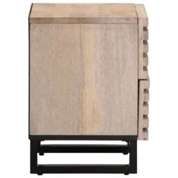 Berkfield Home Bedside Cabinet 40x33x46 cm Solid Wood Bleached Mango in Brown - Size: 40 x 33 x 46 cm - thumbnail 4
