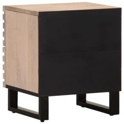 Berkfield Home Bedside Cabinet 40x33x46 cm Solid Wood Bleached Mango in Brown - Size: 40 x 33 x 46 cm - thumbnail 5