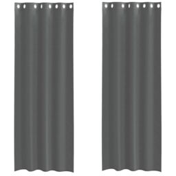 Berkfield Home Voile Curtains with Grommets 2 pcs Dark Grey 140x300 cm - thumbnail 2