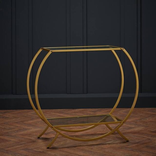 Lemon Pavilion Furniture Zenor Console Unit - Metal - L40 x W90 x H80 cm - Gold - Size: 1 Pack - image 1