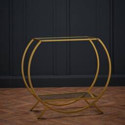 Lemon Pavilion Furniture Zenor Console Unit - Metal - L40 x W90 x H80 cm - Gold - Size: 1 Pack - thumbnail 1