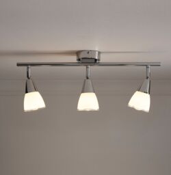 K LIVING Dione 3 Light Chrome Ceiling Fitting on a Single bar with Adjustable heads in Silver - thumbnail 2