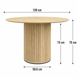 More4Homes Arlo Oak Table Top W Oak Legs + Nova Velvet Dining Chair Set Of 6 in Mustard - thumbnail 7