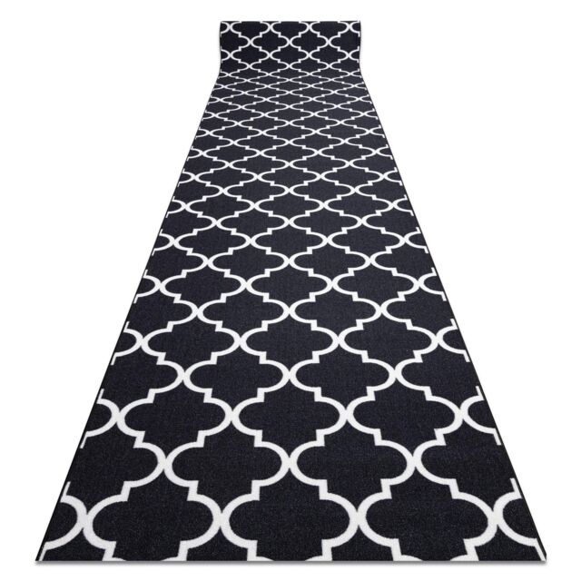 RugsX Anti-Slip Trellis Runner in Black - Size: 100 cm x 390 cm - image 1