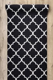 RugsX Anti-Slip Trellis Runner in Black - Size: 100 cm x 390 cm - thumbnail 5