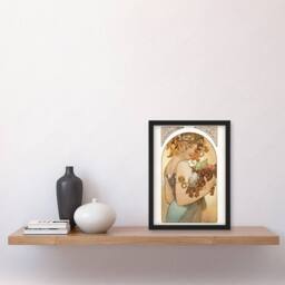 "Artery8 Woman With Fruit Art Nouveau France Vintage Framed Wall Art Print Mucha - Size: W12"" x H16""" - thumbnail 4