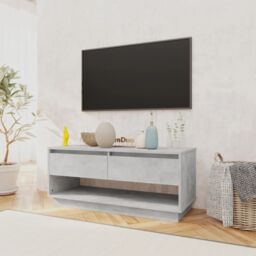 Berkfield Home TV Cabinet Concrete Grey 102x41x44 cm Engineered Wood - Size: 102 x 41 x 44 cm - thumbnail 3
