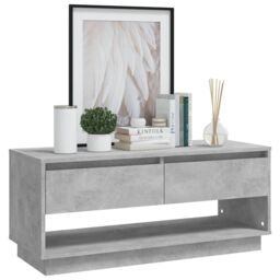Berkfield Home TV Cabinet Concrete Grey 102x41x44 cm Engineered Wood - Size: 102 x 41 x 44 cm - thumbnail 4