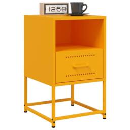 Berkfield Home Durable Bedside Cabinets 2 pcs Mustard Yellow 36x39x60.5 cm Steel