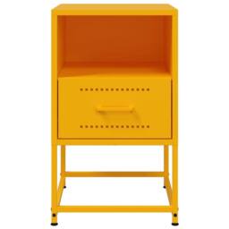 Berkfield Home Durable Bedside Cabinets 2 pcs Mustard Yellow 36x39x60.5 cm Steel - thumbnail 5