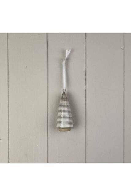 KDMD Petite Glazed Ceramic Hanging Tree Decoration with Textured Detail in Off-White - image 1