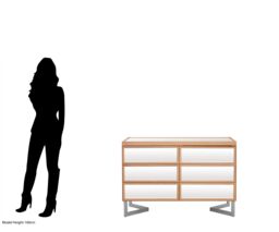Orsina 6 Drawer Chest With Pine Frame, Mirrored Finish Storage Unit For Bedroom, Contemporary 6 Compartment Chest in Silver - thumbnail 3