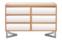 Orsina 6 Drawer Chest With Pine Frame, Mirrored Finish Storage Unit For Bedroom, Contemporary 6 Compartment Chest in Silver - thumbnail 7