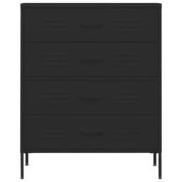 Berkfield Home Durable Chest of Drawers Black 80x35x101.5 cm Steel - thumbnail 1