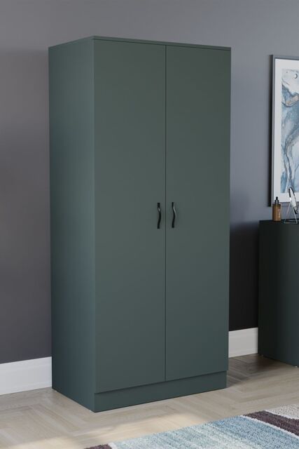 Home Discount Vida Designs Riano 2 Door Wardrobe MDF in Green - image 1