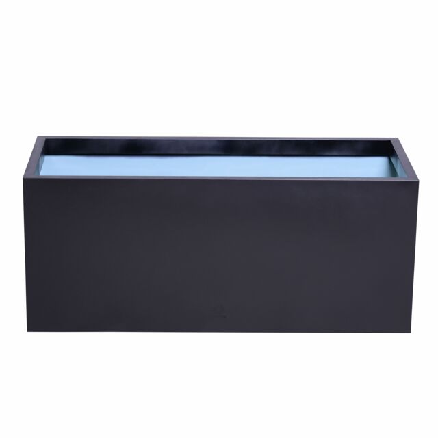 Primrose Black Zinc Galvanised Box Trough Planter with Drainage Holes 75cm - image 1