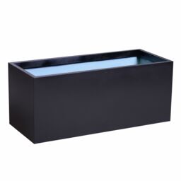 Primrose Black Zinc Galvanised Box Trough Planter with Drainage Holes 75cm - thumbnail 2