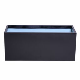 Primrose Black Zinc Galvanised Box Trough Planter with Drainage Holes 75cm - thumbnail 1