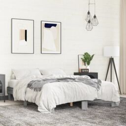 Berkfield Home Bed Frame without Mattress Grey Sonoma 150x200 cm King Size - thumbnail 1